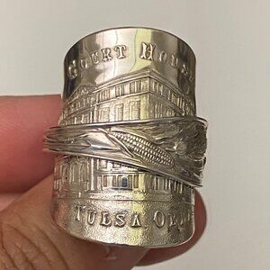 Oklahoma Custom Made Statement Silver Ring Unisex